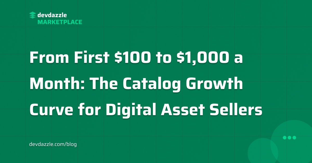 From First $100 to $1,000 a Month: The Catalog Growth Curve for Digital Asset Sellers